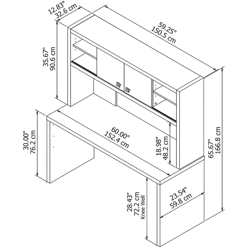 Bureau Credenza Echo 60W avec huche