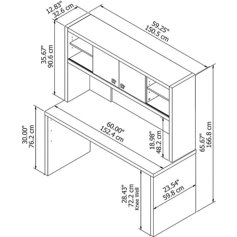 Bureau Credenza Echo 60W avec huche