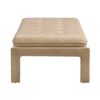 48.4 Rectangle Tufted Upholstered Cocktail, Leather Ottoman Coffee Table with Rubber Wood Frame