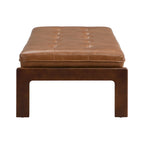 48.4 Rectangle Tufted Upholstered Cocktail, Leather Ottoman Coffee Table with Rubber Wood Frame