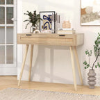 Console en rotin avec tiroir coulissant, style bohème pour entrée - Voir détails