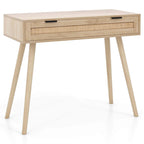 Console en rotin avec tiroir coulissant, style bohème pour entrée - Voir détails