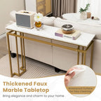 Costway 47 Table console moderne à plateau en faux marbre avec – Voir détails