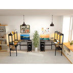 Bureau d'ordinateur en L avec étagère supérieure et étagères de rangement, table de jeu d'angle avec lumières LED