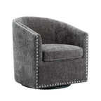 Fauteuil d'appoint pivotant Porthos Home Wesa en tissu capitonné