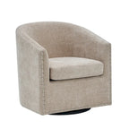 Fauteuil d'appoint pivotant Porthos Home Wesa en tissu capitonné