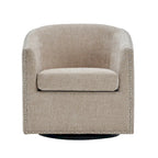 Fauteuil d'appoint pivotant Porthos Home Wesa en tissu capitonné