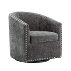 Fauteuil d'appoint pivotant Porthos Home Wesa en tissu capitonné