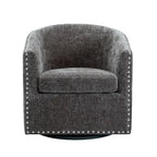 Fauteuil d'appoint pivotant Porthos Home Wesa en tissu capitonné