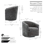 Fauteuil d'appoint pivotant Porthos Home Wesa en tissu capitonné