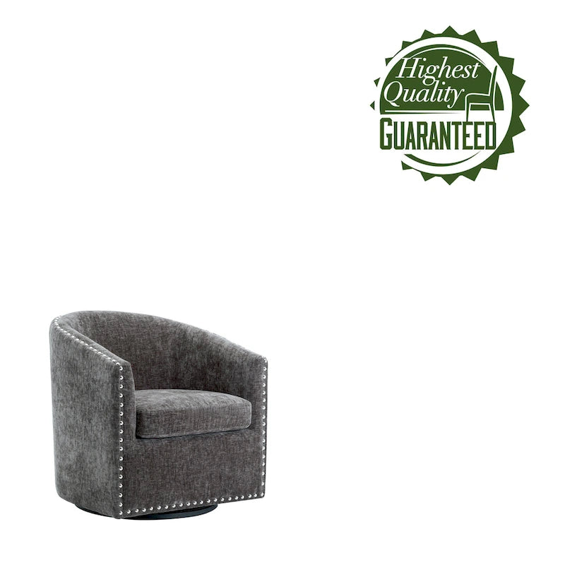 Fauteuil d'appoint pivotant Porthos Home Wesa en tissu capitonné