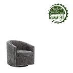 Fauteuil d'appoint pivotant Porthos Home Wesa en tissu capitonné
