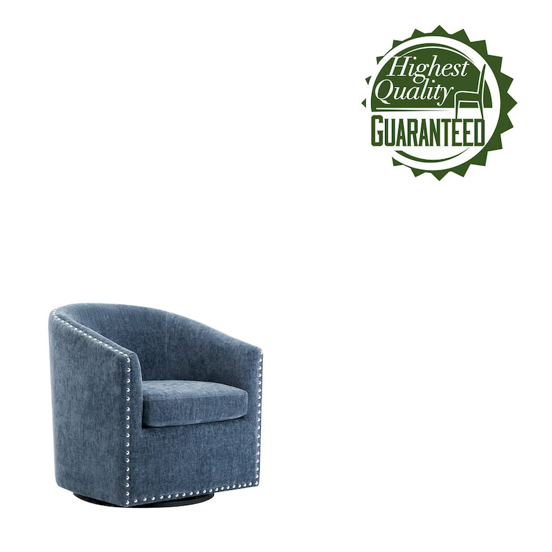 Fauteuil d'appoint pivotant Porthos Home Wesa en tissu capitonné