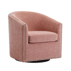 Fauteuil d'appoint pivotant Porthos Home Wesa en tissu capitonné
