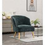 Fauteuil d'appoint en velours côtelé Quilla de Porthos Home avec pieds en bois d'hévéa
