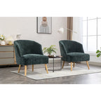 Fauteuil d'appoint en velours côtelé Quilla de Porthos Home avec pieds en bois d'hévéa