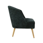 Fauteuil d'appoint en velours côtelé Quilla de Porthos Home avec pieds en bois d'hévéa