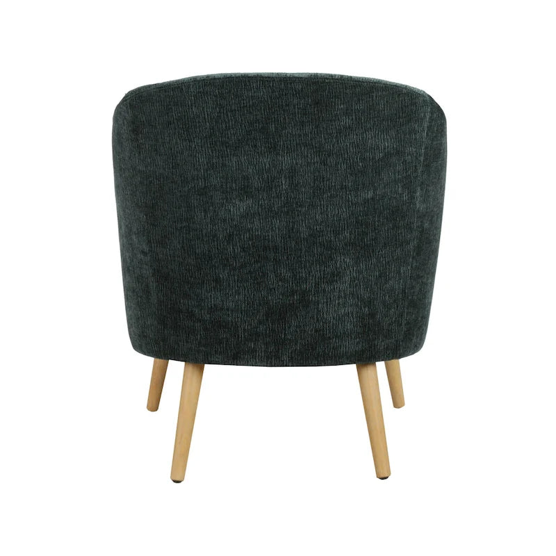 Fauteuil d'appoint en velours côtelé Quilla de Porthos Home avec pieds en bois d'hévéa