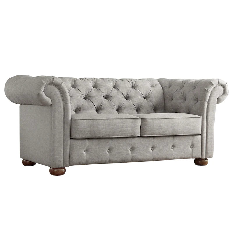 Causeuse capitonnée Chesterfield Knightsbridge à bras roulés