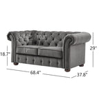 Causeuse capitonnée Chesterfield Knightsbridge à bras roulés
