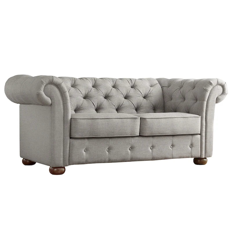 Causeuse capitonnée Chesterfield Knightsbridge à bras roulés