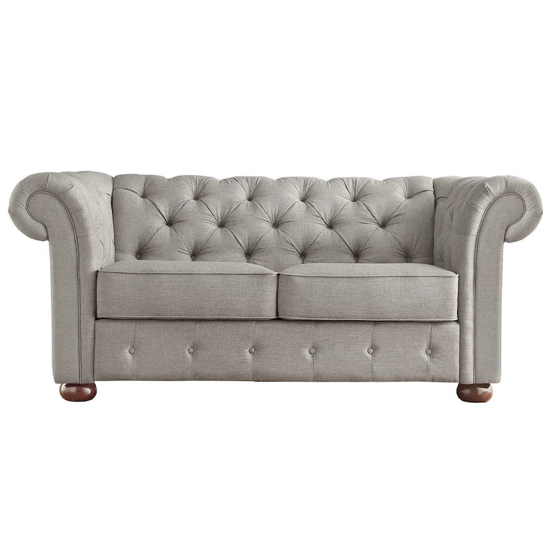 Causeuse capitonnée Chesterfield Knightsbridge à bras roulés