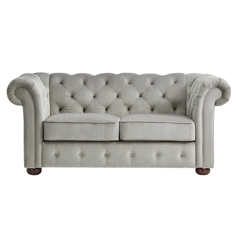 Causeuse capitonnée Chesterfield Knightsbridge à bras roulés
