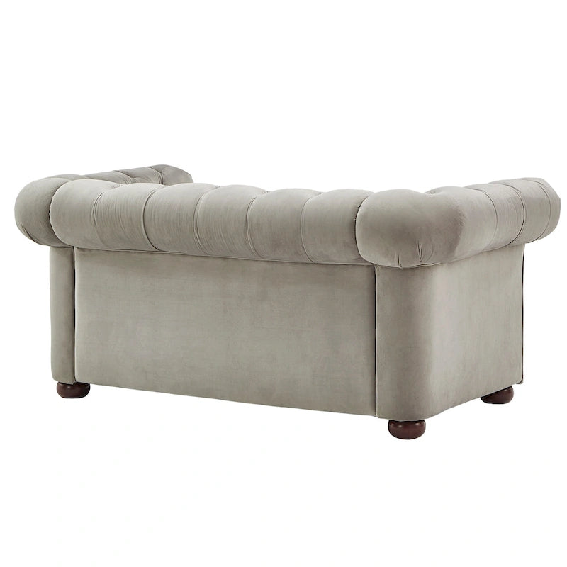 Causeuse capitonnée Chesterfield Knightsbridge à bras roulés