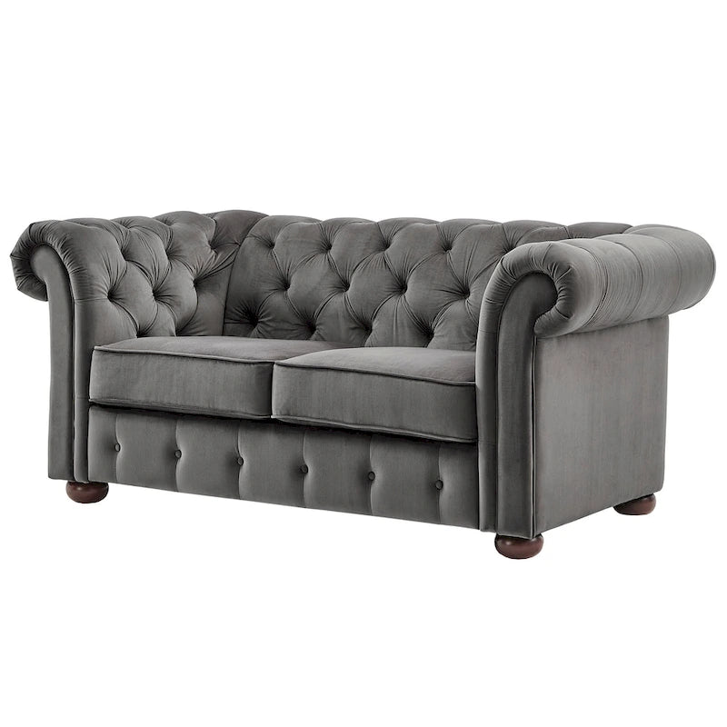 Causeuse capitonnée Chesterfield Knightsbridge à bras roulés