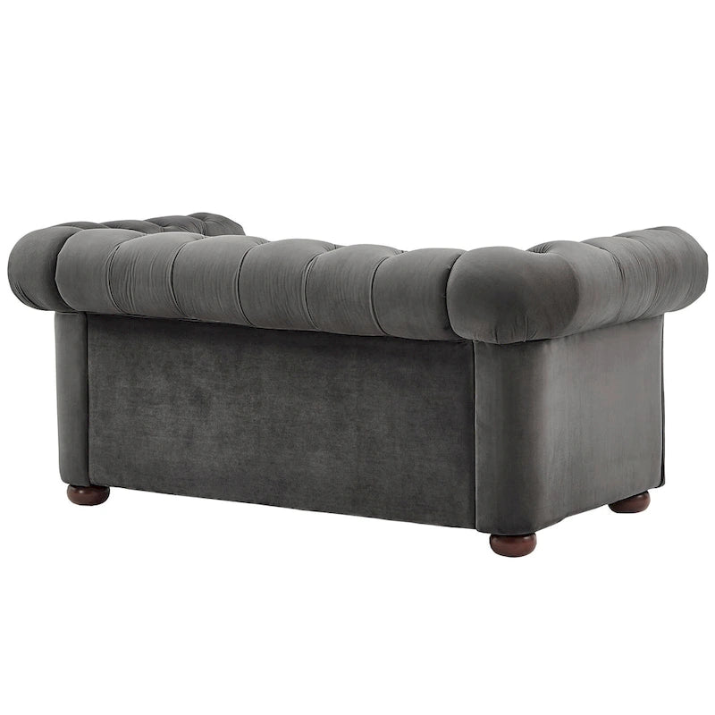 Causeuse capitonnée Chesterfield Knightsbridge à bras roulés