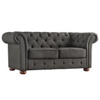 Causeuse capitonnée Chesterfield Knightsbridge à bras roulés