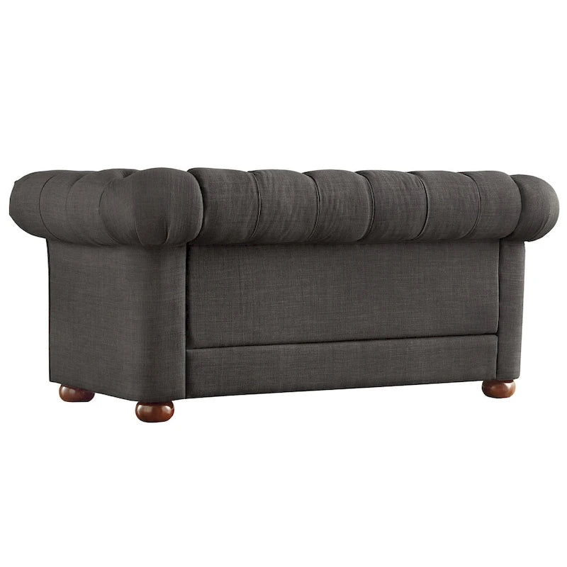 Causeuse capitonnée Chesterfield Knightsbridge à bras roulés