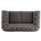 Causeuse capitonnée Chesterfield Knightsbridge à bras roulés