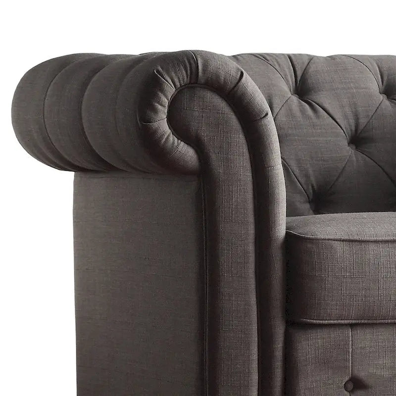 Causeuse capitonnée Chesterfield Knightsbridge à bras roulés