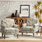 Fauteuil Yahweh Farmhouse avec têtes de clous et accoudoirs roulés par HULALA HOME (Lot de 2)