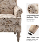 Fauteuil Yahweh Farmhouse avec têtes de clous et accoudoirs roulés par HULALA HOME (Lot de 2)