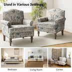 Fauteuil Yahweh Farmhouse avec têtes de clous et accoudoirs roulés par HULALA HOME (Lot de 2)