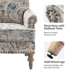 Fauteuil Yahweh Farmhouse avec têtes de clous et accoudoirs roulés par HULALA HOME (Lot de 2)