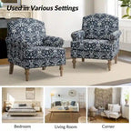 Fauteuil Yahweh Farmhouse avec têtes de clous et accoudoirs roulés par HULALA HOME (Lot de 2)