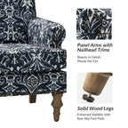 Fauteuil Yahweh Farmhouse avec têtes de clous et accoudoirs roulés par HULALA HOME (Lot de 2)