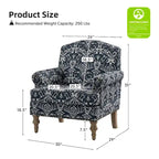 Fauteuil Yahweh Farmhouse avec têtes de clous et accoudoirs roulés par HULALA HOME (Lot de 2)