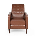 Mervynn, fauteuil inclinable capitonné en similicuir d'inspiration milieu de siècle