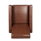 Mervynn, fauteuil inclinable capitonné en similicuir d'inspiration milieu de siècle