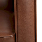 Mervynn, fauteuil inclinable capitonné en similicuir d'inspiration milieu de siècle