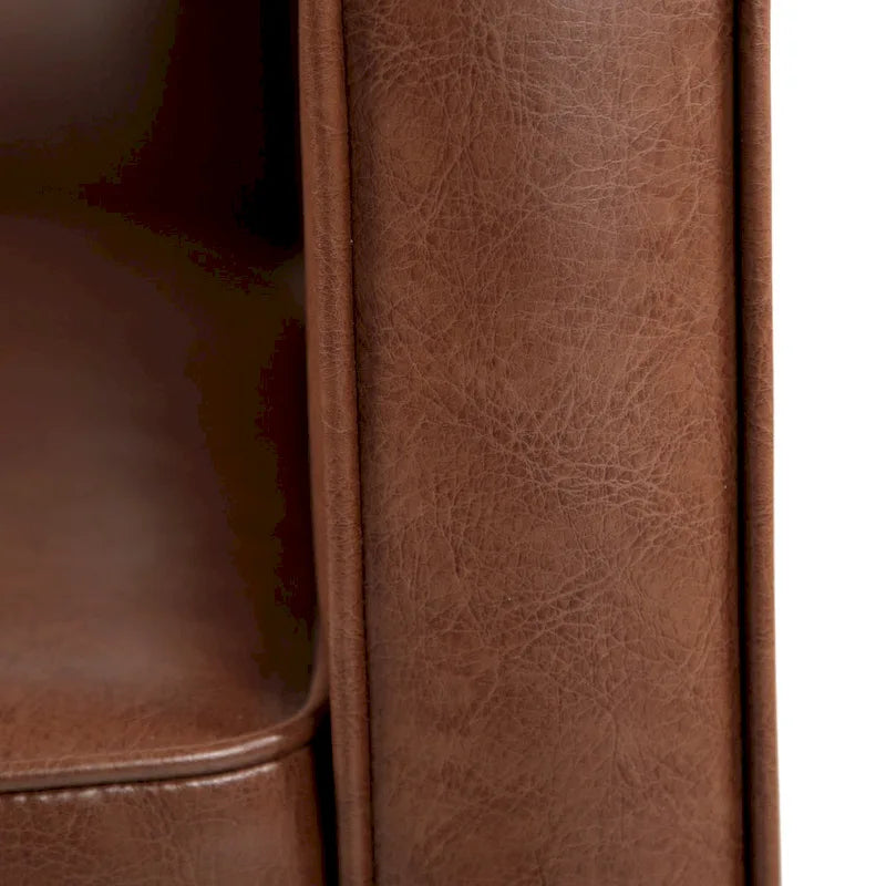 Mervynn, fauteuil inclinable capitonné en similicuir d'inspiration milieu de siècle