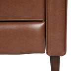 Mervynn, fauteuil inclinable capitonné en similicuir d'inspiration milieu de siècle