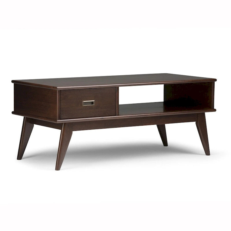 Table basse rectangulaire WYNDENHALL Tierney en bois massif, 48 pouces de large, style moderne du milieu du siècle - 48 L x 22 P x 20 H