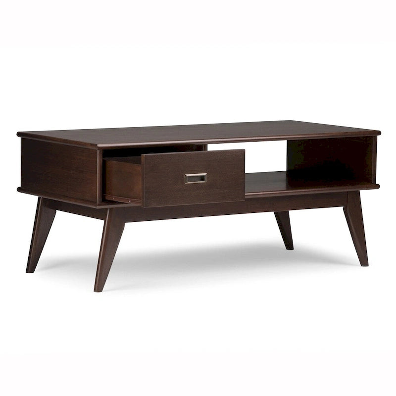 Table basse rectangulaire WYNDENHALL Tierney en bois massif, 48 pouces de large, style moderne du milieu du siècle - 48 L x 22 P x 20 H