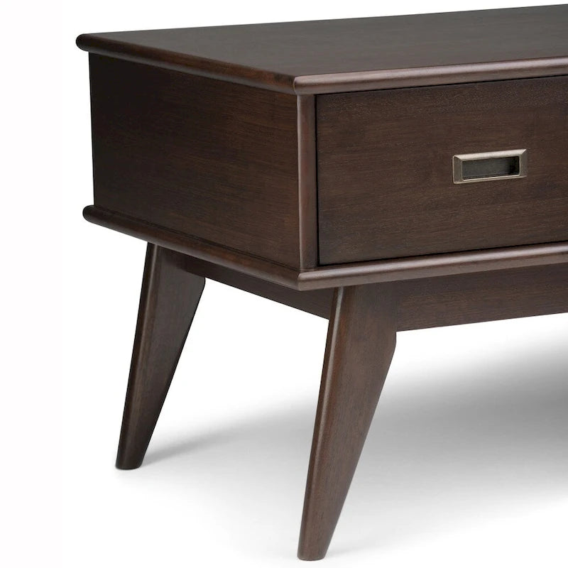 Table basse rectangulaire WYNDENHALL Tierney en bois massif, 48 pouces de large, style moderne du milieu du siècle - 48 L x 22 P x 20 H