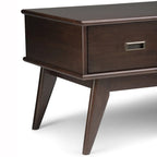 Table basse rectangulaire WYNDENHALL Tierney en bois massif, 48 pouces de large, style moderne du milieu du siècle - 48 L x 22 P x 20 H